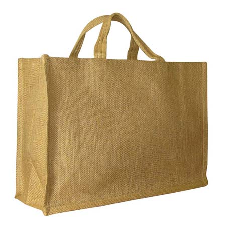 Large jute shopping bag with lavish handle