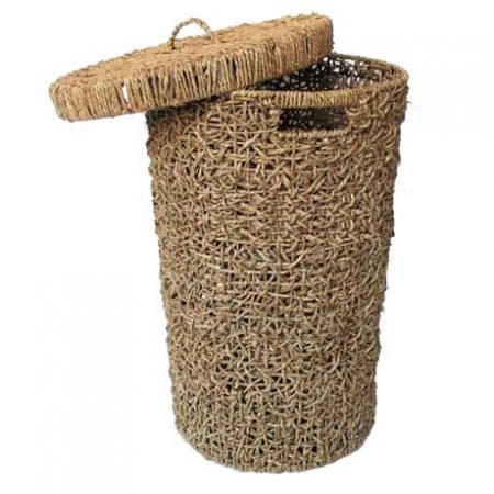 Round Seagrass Rope Laundry Basket